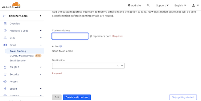 Set up a custom rule to forward emails from your domain email to your gmail account